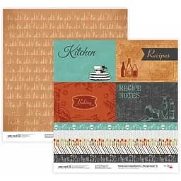 Бумага для скрапбукинга "Recipe book" 8 двухсторонняя 30.48х30.48см 200г/м² Rosa Talent