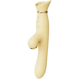 Пульсатор-вибратор с вакуумной стимуляцией клитора Zalo Rose Thruster Lemon Yellow