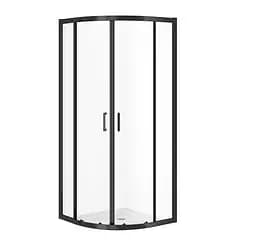 Душевая кабина Cersanit Zip полукруглая black прозрачное стекло 800x800x190 S163-007, прозрачная, чер ный