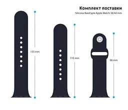 Силіконовий ремінець на смарт-годинник для Apple Watch 38,40,41,42 mm, Sport Band (3 Straps), dark blue, зі зручною застібкою, для годинника епл вотч, спортивний, ArmorStandart (ARM49074) - мініатюра 3