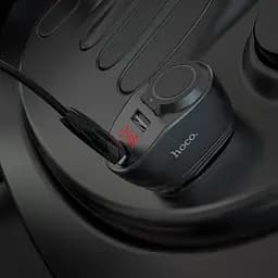 Автомобільна зарядка з дисплеєм та розгалужувачем 2 USB чорна Hoco Z34 3,1А - мініатюра 6