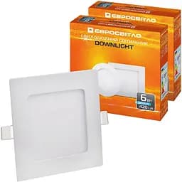 Светильник точечный врезной Євросвітло 6Вт квадрат LED-S-120-6 4200К 2 шт. (56840)