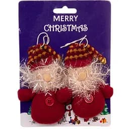 Набір ялинкових іграшок Devilon м'яка фігурка Дід Мороз 7 см червоний 2 шт. (000050-1)