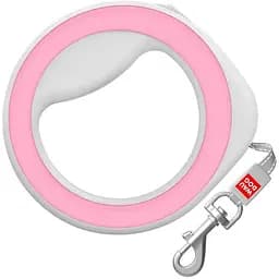Поводок-рулетка для собак Waudog R-leash, круглая, XS-M, до 40 кг, 2,9 м, светоотражающая лента розовый