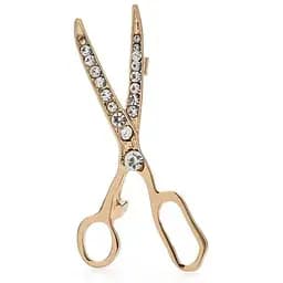 Брошь ножницы булавка желтый металл