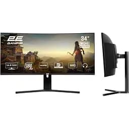 Монітор 2E Gaming 34" G3424B 2xHDMI DP VA 3440x1440 180Hz 1ms NTSC 85% CURVED FreeSync HAS teh0014152