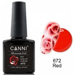 Акварельний гель-лак Canni №672, 7.3 мл червоний