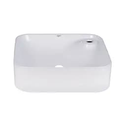 Умивальник Qtap Stork накладний квадратний 430x430x120 мм White + донний клапан PU02, Білий - мініатюра 3