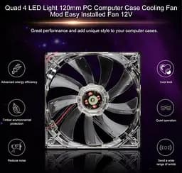 Кулер корпусний Voltronic C12025W Fan DC sleeve fan 4pin 120 мм LED White - мініатюра 2