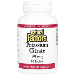 Дієтична добавка Natural Factors Potassium Citrate 99 мг 90 таблеток