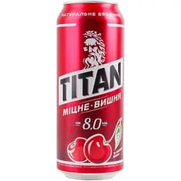 Пиво Черниговское Titan крепкое светлое Вишня 8% 0.5 л ж/б