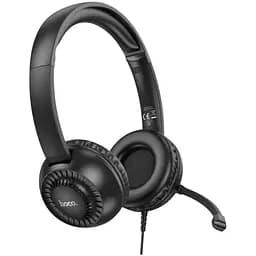 Провідні накладні навушники Hoco W112 Pure з мікрофоном, 3.5 мм, 1.8 м, адаптер у комплекті