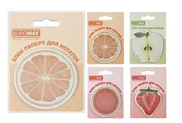 Блок для нотаток Fruits, з клейким шаром, 70x70 мм, 30 аркушів, 2 шт. в упаковці