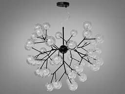 Чарівна люстра "Світлячок" від українського виробника, 45 ламп, чорна