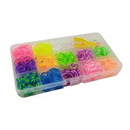 Набор резинок для плетения браслетов в коробке PR536, 600 шт