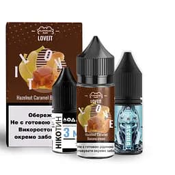 Набір компонентів для самозамісу сольової заправки для вейпу Flavorlab Love it 30 мл, 0-50 мг Hazelnut Caramel Banana Cream Банановий крем з лісовим горіхом та карамеллю (15418)