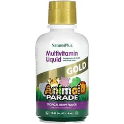 Жидкие мультивитамины Natures Plus Animal Parade Gold Вкус Тропических фруктов 473 мл
