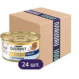 Упаковка вологого корму для котів Gourmet Gold Паштет з тунцем 2.04 кг (85 г x 24 шт.)