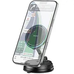 Автотримач з Бездротовий зарядний пристрій WIWU CH-326 Universal Vacuum Suction Magnetic 15W Black - мініатюра 2