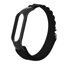 Ремінець для Xiaomi Mi Band 7/6/5/4, чорний, AlpinaStyle Band, тканинний поліестеровий ремінець для фітнес браслета, дихаючий, для активного відпочинку та спорту, ArmorStandart (ARM64987) - мініатюра 4