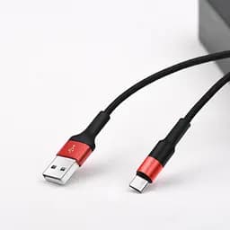Кабель Hoco X26 USB to Type-C 18 W 1 м нейлоновый черно-красный 6957531080251