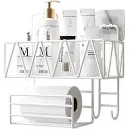 Полка настенная Stenson М50228-S с держателем 30х12.5х23 см белая (36040)