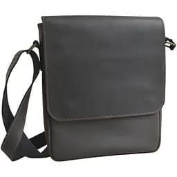Чоловіча шкіряна сумка через плече GS 28 x 24 x 5 см коричнева (ЛА 002 кор) 240