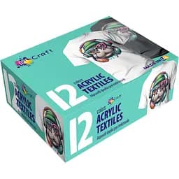 Набір акрилових фарб для текстилю ArtCraft 12 кольорів по 20 мл (5027-AC)