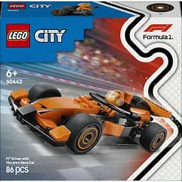 Конструктор LEGO City Пилот F1 с автомобилем для гонки команды McLaren 86 деталей (60442)