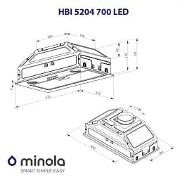 Витяжка повновбудована Minola HBI 5204 GR 700 LED - мініатюра 10
