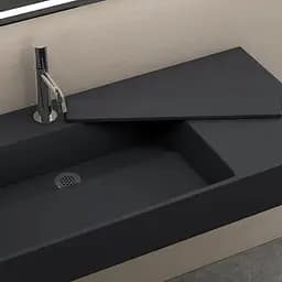 Умивальник Rea Archi 75 black matt накладний підвісний REA-U4303, Чорний матовий - мініатюра 5