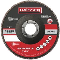Круг лепестковый плоский Haisser 125х22.2 мм P120 Т27 (88866) 
