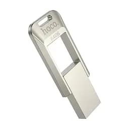 USB флеш накопичувач Hoco UD16 64GB USB 3.0 металевий сріблястий - мініатюра 3