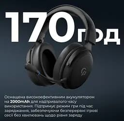 Игровые наушники беспроводные GamePro HSW-191-BL Asgard Skadi Wireless 7.1 Black - мініатюра 6