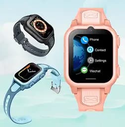 Дитячий розумний смарт годинник Lemfo D31 з GPS трекером, 4G SIM-картою, відеодзвінками, кнопкою SOS та Wi-Fi для дітей Рожевий - мініатюра 5