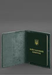 Шкіряна обкладинка для військового квитка з кишенями 7.2 зелений краст - мініатюра 4