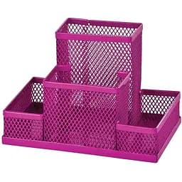 Подставка-органайзер для канцелярских принадлежностей ZiBi 4 отделения 15x10x10 см розовая (ZB.3116-10)