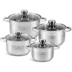 Набор кастрюль Edenberg EB-4032 8 предметов из нержавеющей стали 2.1л, 3.0 л, 4.0 л, 6.6 л