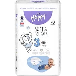 Подгузники детские одноразовые Bella Baby Happy Midi 3 (5-9 кг) 70 шт.