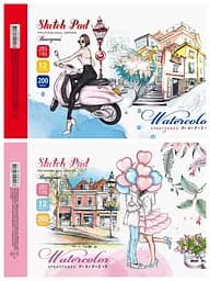 Альбом для акварелі 200 г/м² А4, 12 аркушів, клеєний, дизайн 21269-21270 - мініатюра 2