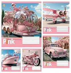 Зошити учнівські 48 аркушів клітинка Тверда 41510 РОЖЕВА, 10 шт. в упаковці