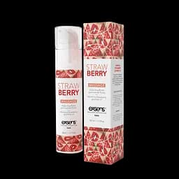 Массажное масло Exsens Strawberry 50 мл разогревающее, без сахара, без парабенов, съедобное