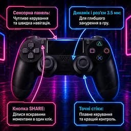 Бездротовий геймпад 1000 mAh / джойстик для PS4, ПК, Android та iOS з Bluetooth 5.2 - мініатюра 8