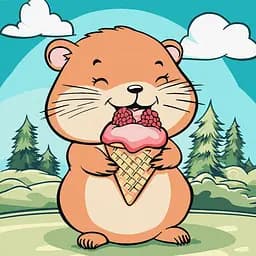 Набор для росписи по номерам для детей 5+ Лето. Хомячок с мороженым, Ideyka, 25x25 см, КНО1256