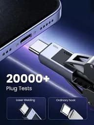 Кабель зарядний UGREEN USB C to USB C Charger Cable 100 W кабель для швидкого заряджання 2 м Black (L512) - мініатюра 5