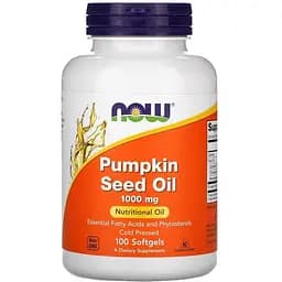 Натуральная добавка NOW Pumpkin Seed Oil 1000 mg, 100 капсул