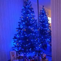 Світлодіодна гірлянда нитка крапля роси 4.5 м 50led батарейки Blue синя - мініатюра 3