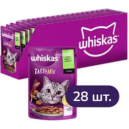Влажный корм для кошек Whiskas TastyMix с ягненком, курицей и морковью 2.38 кг (28 шт. х 85 г)