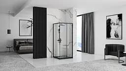 Душова кабіна Rea Punto 80x80 black REA-K4800, Чорний, Універсальна, прозорий - мініатюра 4