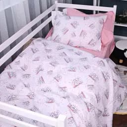 Простирадло на гумці MirSon Poplin Line Kids 04 Cats 70х190 см рожеве (2200009714580) - мініатюра 5